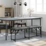 Dark gray steel and fabric dining bench 124x32x45 cm by , Dining and kitchen benches - Ref: Foro24-835222, Price: 58,38 €, Di...