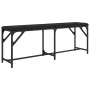 Banco de comedor acero y cuero sintético negro 124x32x45 cm de , Bancos de comedor y cocina - Ref: Foro24-835220, Precio: 58,...