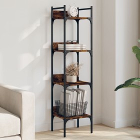 Bookcase with 4 smoked oak wood shelves 35x30x138.5 cm by , Bookcases and shelves - Ref: Foro24-838850, Price: 44,47 €, Disco...