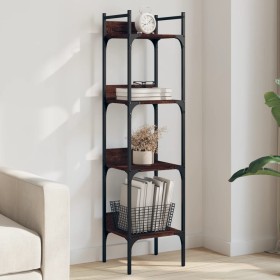 Bookcase with 4 oak brown wood shelves 35x30x138.5 cm by , Bookcases and shelves - Ref: Foro24-838852, Price: 47,99 €, Discou...