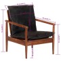 Sessel aus massivem Akazienholz und schwarzem Echtleder von , Sessel - Ref: Foro24-340922, Preis: 199,42 €, Rabatt: %