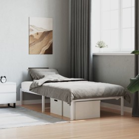 White metal bed frame 90x200 cm by , Beds and slatted bases - Ref: Foro24-373666, Price: 56,99 €, Discount: %