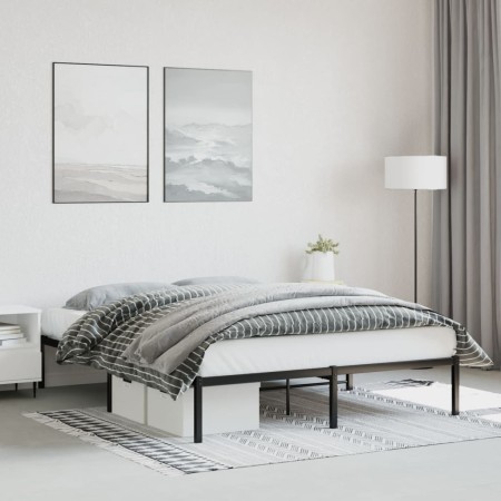 Black metal bed frame 160x200 cm by , Beds and slatted bases - Ref: Foro24-373658, Price: 106,76 €, Discount: %