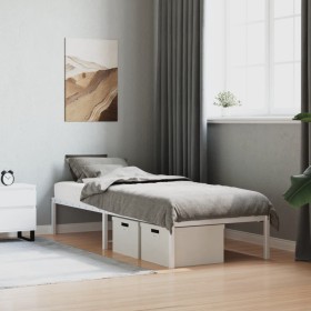 White metal bed frame 80x200 cm by , Beds and slatted bases - Ref: Foro24-373664, Price: 72,99 €, Discount: %