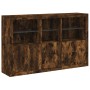 Sideboard with LED lights smoked oak 162x37x100 cm by , Sideboards - Ref: Foro24-3209146, Price: 238,99 €, Discount: %