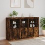 Sideboard with LED lights smoked oak 162x37x100 cm by , Sideboards - Ref: Foro24-3209146, Price: 238,99 €, Discount: %