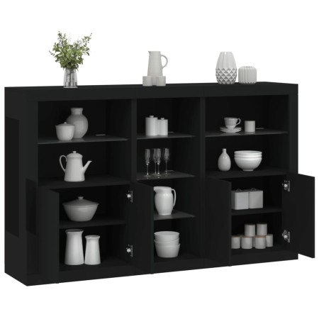 Sideboard with LED lights black 162x37x100 cm by , Sideboards - Ref: Foro24-3209171, Price: 245,00 €, Discount: %