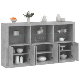 Concrete gray sideboard with LED lights 181.5x37x100 cm by , Sideboards - Ref: Foro24-3209152, Price: 255,44 €, Discount: %