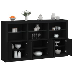 Sideboard with LED lights black 181.5x37x100 cm by , Sideboards - Ref: Foro24-3209150, Price: 267,17 €, Discount: %