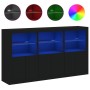 Sideboard with LED lights black 181.5x37x100 cm by , Sideboards - Ref: Foro24-3209150, Price: 263,79 €, Discount: %