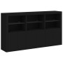 Sideboard with LED lights black 181.5x37x100 cm by , Sideboards - Ref: Foro24-3209150, Price: 263,79 €, Discount: %