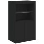 Sideboard with LED lights black 181.5x37x100 cm by , Sideboards - Ref: Foro24-3209150, Price: 263,79 €, Discount: %