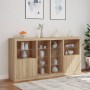 Sideboard mit LED-Leuchten Sonoma-Eiche 202x37x100 cm von , Sideboards - Ref: Foro24-3209186, Preis: 267,28 €, Rabatt: %