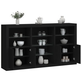 Sideboard with LED lights black 181.5x37x100 cm by , Sideboards - Ref: Foro24-3209178, Price: 253,56 €, Discount: %