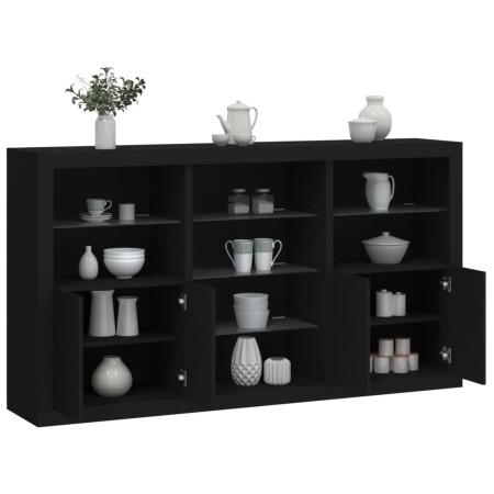 Sideboard mit LED-Leuchten schwarz 181,5x37x100 cm von , Sideboards - Ref: Foro24-3209178, Preis: 249,14 €, Rabatt: %