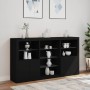 Sideboard mit LED-Leuchten schwarz 181,5x37x100 cm von , Sideboards - Ref: Foro24-3209178, Preis: 249,14 €, Rabatt: %