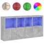 Concrete gray sideboard with LED lights 202x37x100 cm by , Sideboards - Ref: Foro24-3209159, Price: 281,87 €, Discount: %