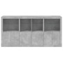 Concrete gray sideboard with LED lights 202x37x100 cm by , Sideboards - Ref: Foro24-3209159, Price: 281,87 €, Discount: %