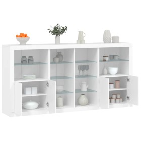 Sideboard with white LED lights 202x37x100 cm by , Sideboards - Ref: Foro24-3209184, Price: 269,43 €, Discount: %