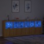 Sideboard with LED lights Sonoma oak 283x37x100 cm by , Sideboards - Ref: Foro24-3209165, Price: 449,01 €, Discount: %