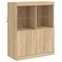 Sideboard with LED lights Sonoma oak 283x37x100 cm by , Sideboards - Ref: Foro24-3209165, Price: 449,01 €, Discount: %