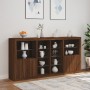 Sideboard mit LED-Leuchten, braune Eiche, 202 x 37 x 100 cm von , Sideboards - Ref: Foro24-3209190, Preis: 268,52 €, Rabatt: %