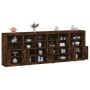 Sideboard with LED lights smoked oak 283x37x100 cm by , Sideboards - Ref: Foro24-3209167, Price: 429,99 €, Discount: %