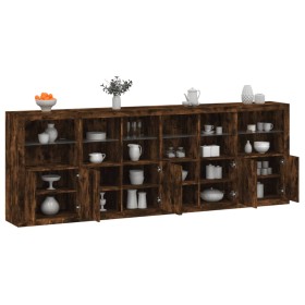 Sideboard with LED lights smoked oak 283x37x100 cm by , Sideboards - Ref: Foro24-3209167, Price: 462,16 €, Discount: %