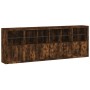 Sideboard with LED lights smoked oak 283x37x100 cm by , Sideboards - Ref: Foro24-3209167, Price: 429,99 €, Discount: %