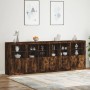 Sideboard with LED lights smoked oak 283x37x100 cm by , Sideboards - Ref: Foro24-3209167, Price: 429,99 €, Discount: %