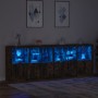 Sideboard with LED lights smoked oak 283x37x100 cm by , Sideboards - Ref: Foro24-3209167, Price: 429,99 €, Discount: %