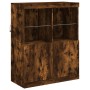 Sideboard with LED lights smoked oak 283x37x100 cm by , Sideboards - Ref: Foro24-3209167, Price: 429,99 €, Discount: %