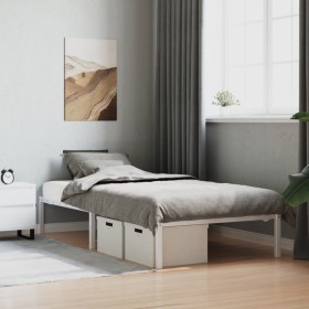 Estructura de cama de metal blanca 107x203 cm de , Camas y somieres - Ref: Foro24-373669, Precio: 59,75 €, Descuento: %