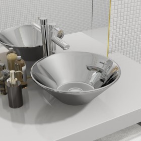 Washbasin 42x14 cm silver ceramic by vidaXL, Sinks - Ref: Foro24-143493, Price: 65,19 €, Discount: %