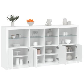 Sideboard with white LED lights 202x37x100 cm by , Sideboards - Ref: Foro24-3209156, Price: 291,51 €, Discount: %