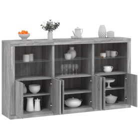 Sideboard with LED lights Sonoma gray 181.5x37x100 cm by , Sideboards - Ref: Foro24-3209154, Price: 267,54 €, Discount: %