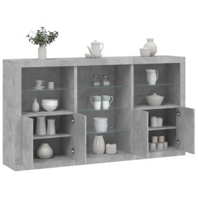 Concrete gray sideboard with LED lights 181.5x37x100 cm by , Sideboards - Ref: Foro24-3209180, Price: 236,99 €, Discount: %