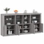 Sideboard with LED lights Sonoma gray 202x37x100 cm by , Sideboards - Ref: Foro24-3209161, Price: 293,38 €, Discount: %