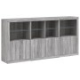 Sideboard with LED lights Sonoma gray 202x37x100 cm by , Sideboards - Ref: Foro24-3209161, Price: 293,38 €, Discount: %