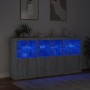 Aparador con luces LED gris Sonoma 202x37x100 cm de , Aparadores - Ref: Foro24-3209161, Precio: 292,06 €, Descuento: %