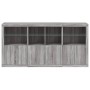 Sideboard with LED lights Sonoma gray 202x37x100 cm by , Sideboards - Ref: Foro24-3209161, Price: 293,38 €, Discount: %