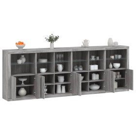 Sideboard with LED lights Sonoma gray 283x37x100 cm by , Sideboards - Ref: Foro24-3209168, Price: 436,99 €, Discount: %