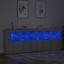 Sideboard with LED lights Sonoma gray 283x37x100 cm by , Sideboards - Ref: Foro24-3209168, Price: 447,76 €, Discount: %