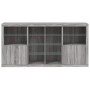 Aparador con luces LED gris Sonoma 202x37x100 cm de , Aparadores - Ref: Foro24-3209189, Precio: 258,99 €, Descuento: %