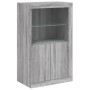 Sideboard with LED lights Sonoma gray 202x37x100 cm by , Sideboards - Ref: Foro24-3209189, Price: 262,32 €, Discount: %