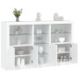 Sideboard with white LED lights 162x37x100 cm by , Sideboards - Ref: Foro24-3209170, Price: 246,49 €, Discount: %