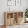 Sonoma Sideboard aus Eiche mit LED-Leuchten 162x37x100 cm von , Sideboards - Ref: Foro24-3209172, Preis: 236,51 €, Rabatt: %