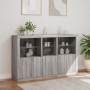 Sideboard with Sonoma grey LED lights 162x37x100 cm by , Sideboards - Ref: Foro24-3209147, Price: 248,82 €, Discount: %