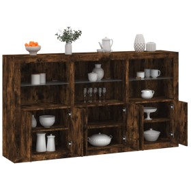 Sideboard with smoked oak LED lights 181.5x37x100 cm by , Sideboards - Ref: Foro24-3209153, Price: 268,97 €, Discount: %