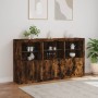 Sideboard with smoked oak LED lights 181.5x37x100 cm by , Sideboards - Ref: Foro24-3209153, Price: 280,67 €, Discount: %